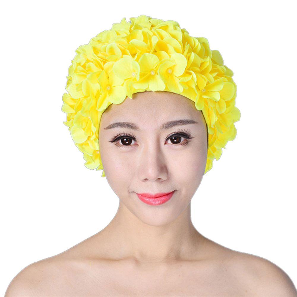 Long Hair Free Size Vintage Style Beach Swimming Cap Swimming Cap Flower Swimming Cap Swimming Hat