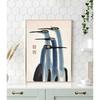 Vintage Japanisches Bauernhaus Leinwanddruck Poster, Antike Japanische Kranich Wandkunst für Wohnzimmer & Schlafzimmer Heimdekoration