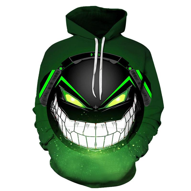 

Модные мужские женские худи Осень Повседневные мультяшные пуловеры Худи Модные косплей толстовки Хип-хоп толстовка Одежда 6 цветов XXS зелёный