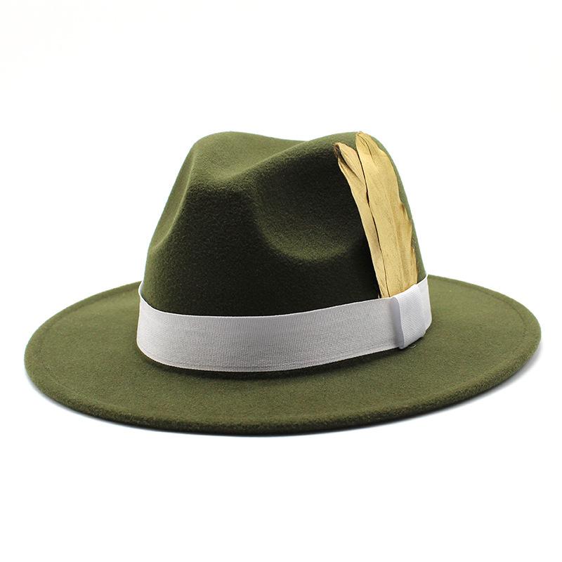 Men'S And Women'S Big Eaves Hat Tweed Jazz Hat British Top Hat