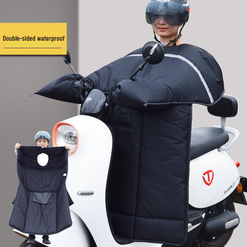 Electric Vehicle Windshield Cover: Fleece Lined, Waterproof, Double-Sided for Winter Shoulder Protection