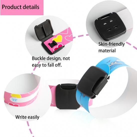 20PCS Id Bracelets for Kids,Safety Bracelets for Kids,Waterproof, Adjustable, Reble Bands for Boys and Girls with Bonus Writing Pen (10 Styles)