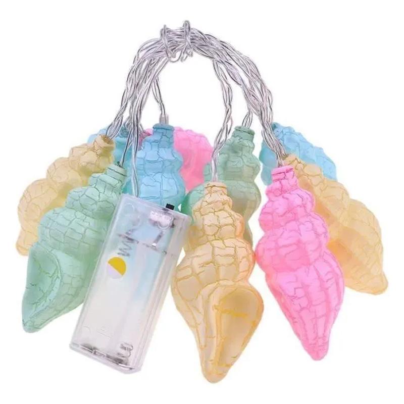 

2m 10-LED Conch Shape Decorative String Light Home Party Ambient Night Lamp,Constant Light A