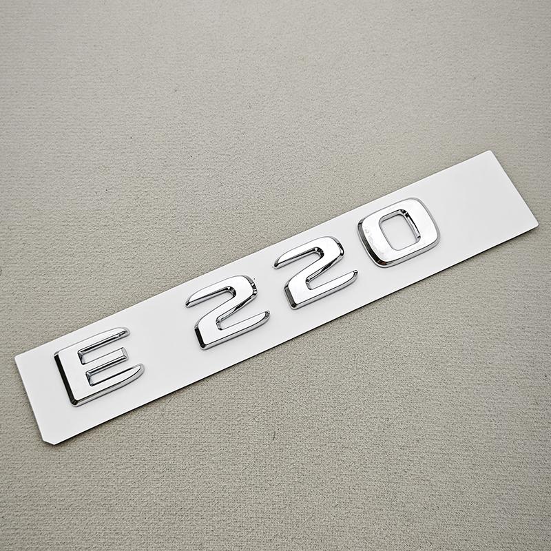3D ABS Black Chrome Car Letters Logo E200 E220 E300 E320 E400 Emblem Rear Trunk Badge Decals For Mercedes Benz W213 W212 W211