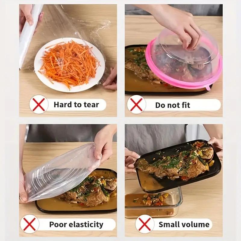 100pcs Disposable Food Cover Food Grade Plastic Elastic Food Lids Wrap Bags Refrigerator Fresh-keep Bag For Fruit Vegetable