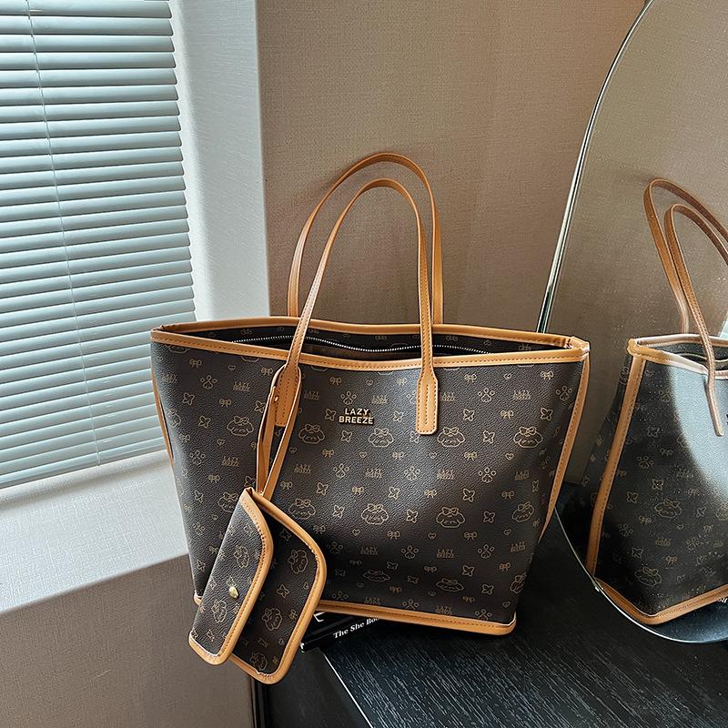 Torba o dużej pojemności damska wszechstronna nowa moda casualowa torba na ramię tekstura dojazdowa torba tote