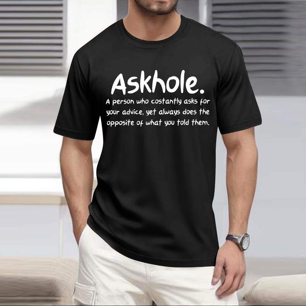 Letné pánske populárne tričko s potlačou, okrúhlym výstrihom a krátkym rukávom