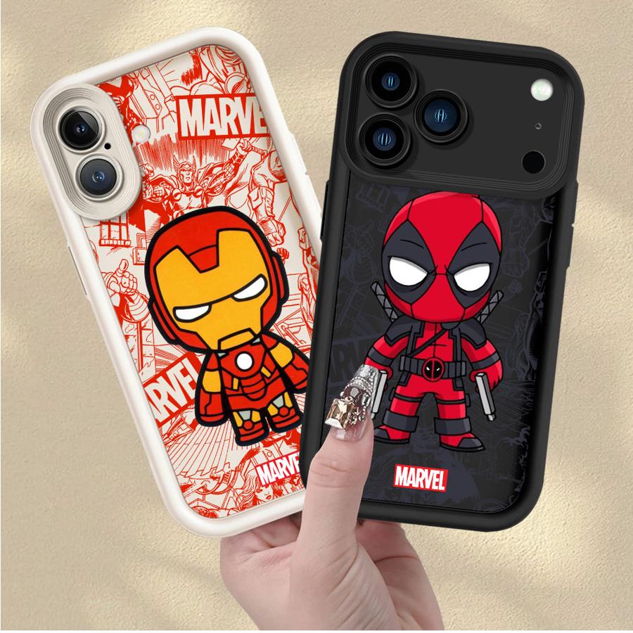 Weiche Handyhülle für iPhone 13 12 11 Pro Max 15 16 14 Plus 17 Air XS Max XR 16e Marvel Cartoon Iron Man