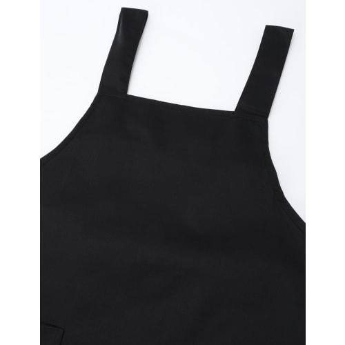 Edwin Apron, Black, Medium, with Adjustable Back Buttons, H-Shaped, and Side Pockets