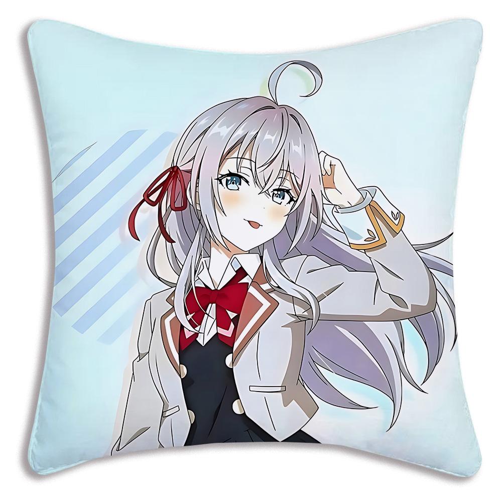 Alya Speaks In Russian Masachika Pillow Covers Cartoon Sofa Decorative Home Double-Sided Printing Short Plush Cute Cushion Cover