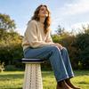 Outdoor Folding Stool with Carrying Handle Height Adjustable Retractable Stool Heavy Duty Camping Picnic Fishing Collapsible Telescoping Chair Seat