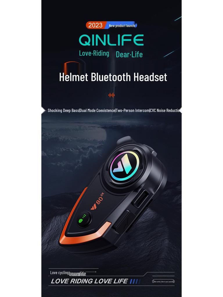 Y802X Bluetooth Helmet Intercom - Compatible with Third-Party Headphones