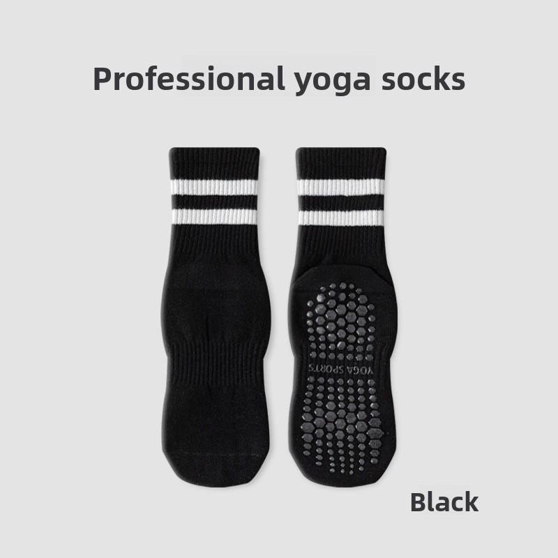 Female Spring and Autumn Pilates Yoga Pure Cotton Silicone Non Slip Sweat Absorption Breathable Tube Socks