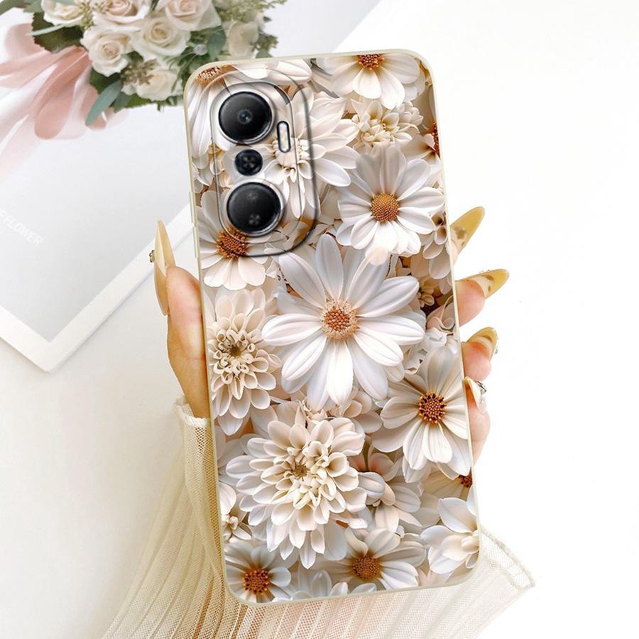 Fashion Painted Cover For Infinix Hot 20 Hot20i Case Soft Cover Funda Soft Bumper For  Infinix Hot 20 Play Hot20 flower Coque