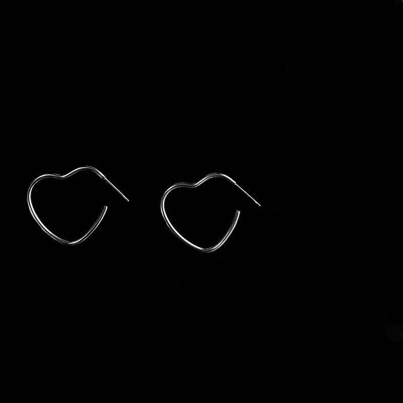 Heart-Shaped Hollow Korean Love Earrings - Cute, Fashionable, & Unique
