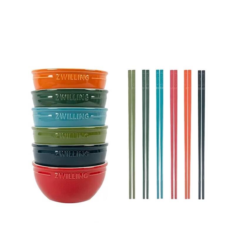 Zwilling Anti-bacterial Chopsticks and Rainbow Bowl Set