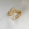 Metal Wide Cuff Bangles Jewelry Curtain Buckle Hip Hop Pearl Geometric Bracelet  Women