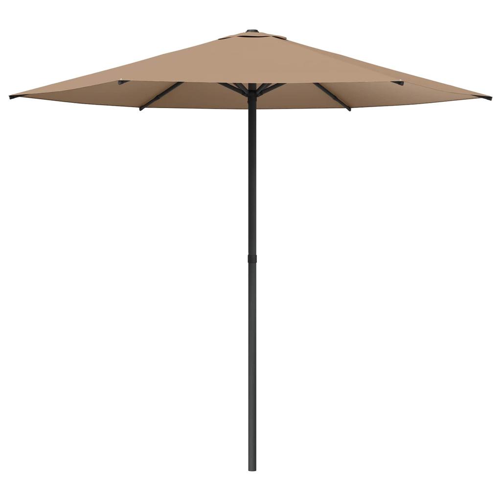 Garden Umbrella with Base 230 X 230 Cm Polyester Rectangular Taupe