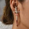 Vintage Dark Gothic Kinitial Sword Earrings For Women Men Blade Piercing Earring Ear Jacket Punk Goth Halloween Jewelry Gift