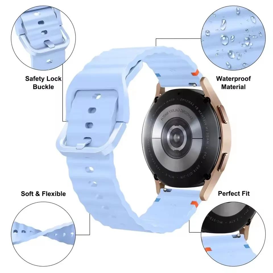 22mm 20mm Silikonarmband für Samsung Galaxy Watch 7 6 5 4 44mm 40mm 6 Classic Active 2 Sportarmband für Huawei Gt Uhrenarmband