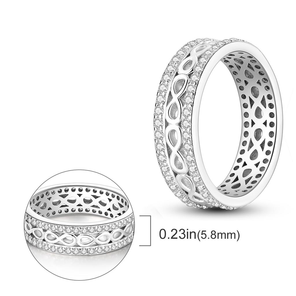 Copper Plated Mystic Star Shape Ring Infinite Love Authentic Design Zircon CZ Wedding Rings Jewellery Women Gift