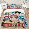 Fairy Tail Magic Adventure Print 3Pcs Bedding Set,Duvet Cover with 2 Bedro,Pillowcase Home Birthday Gift