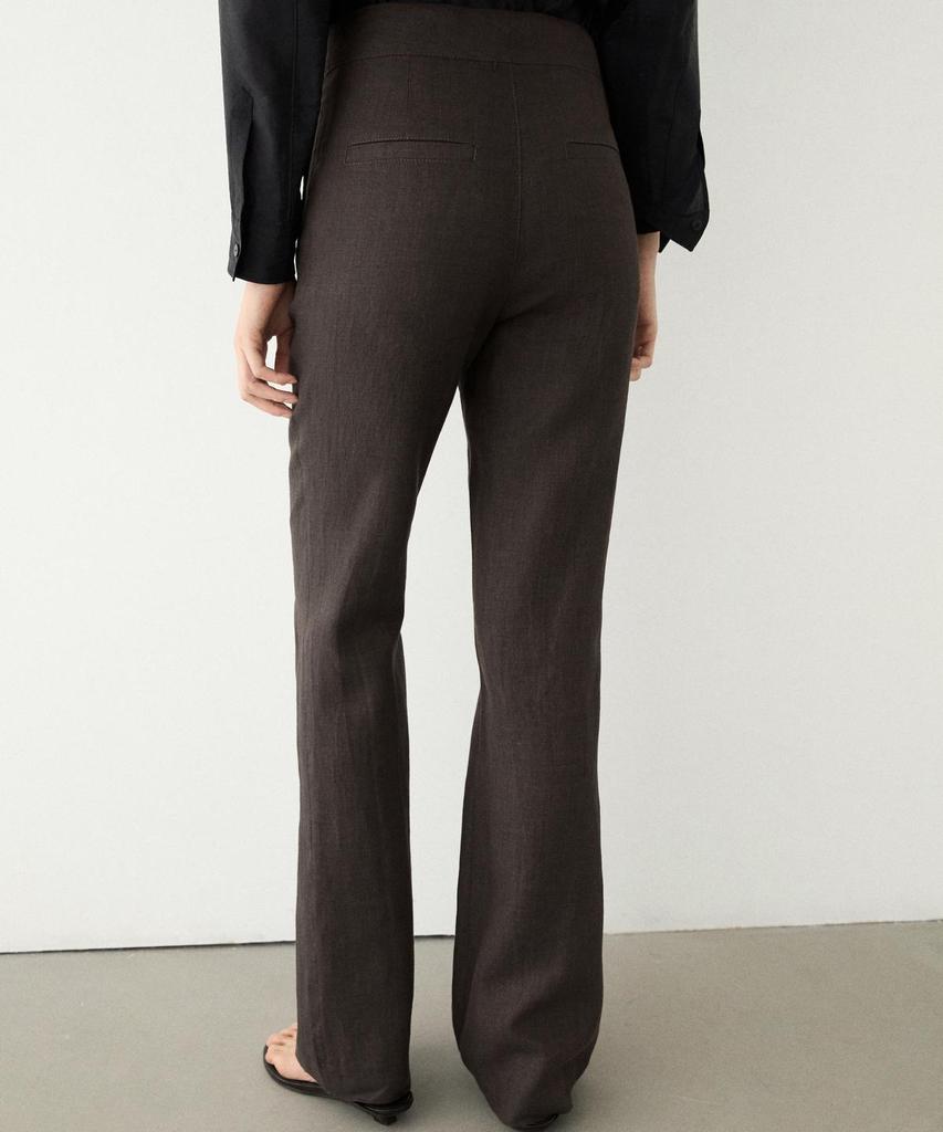 Masimodutti 100% Linen Kick Bell-Bottom Pants