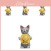 Standing Resin Cat Holding Straw Hat Ornament For Home And Photography Props