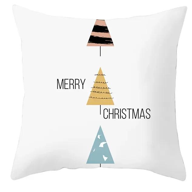 40/45/50/60cm Merry Christmas Santa Claus Printed Cushion Cover for Home Living Room Sofa Decoration Square Pillowcase