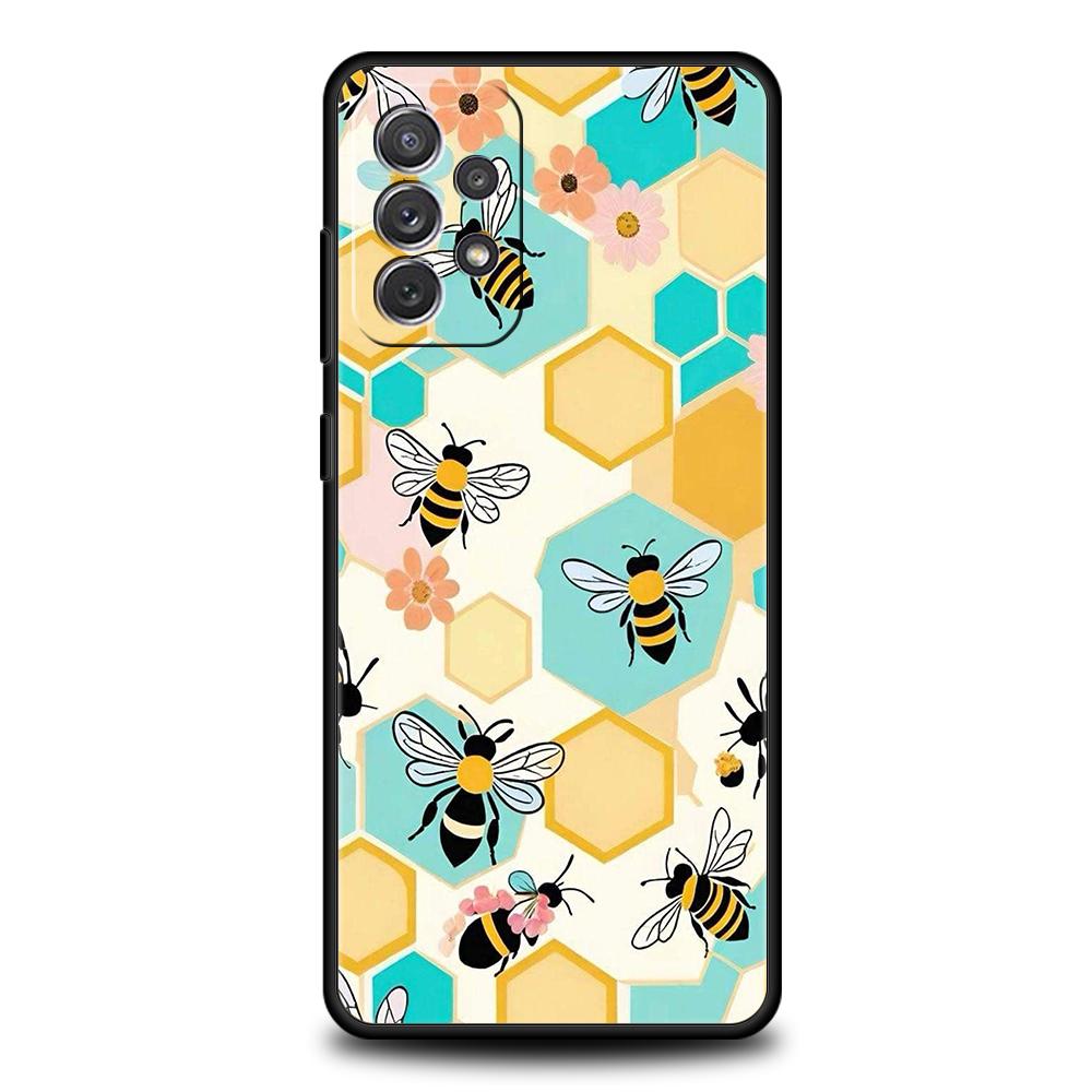 Phone Case For Samsung Galaxy A15 A13 A35 A55 A51 A71 A41 A31 A21S A03S A05 A17 A23 A25 A33 A53 A73 5G A07 4G Cover Bee Honey