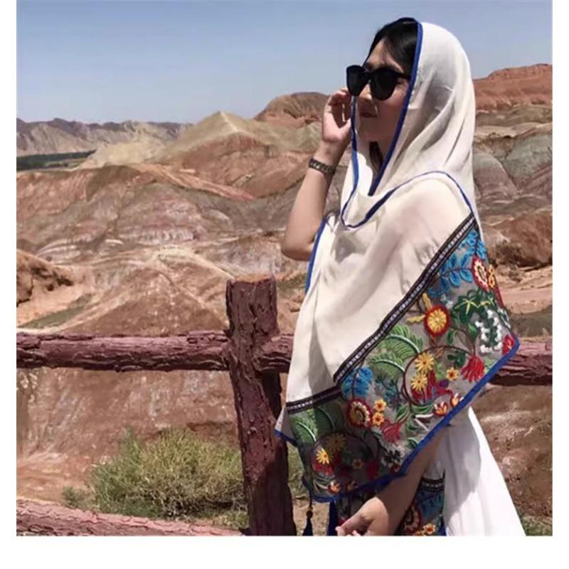 Thin Summer Ethnic Style Scarf For Travel Photo Shoot