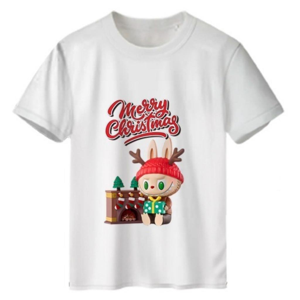 Labubu Štědrý večer stylové a pohodlné unisex kulatý výstřih krátký rukáv