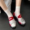 Fashion Square Toe Shallow Mouth Flat Single Shoes Women's Xia 2025 New Butterfly E Sister with Skirt Soft Sole Mary Jane Shoes