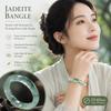 Ice-Seed Jade Bracelet Floating Flower Round Bangle Bracelet Green Jade Bangle  Girlfriends