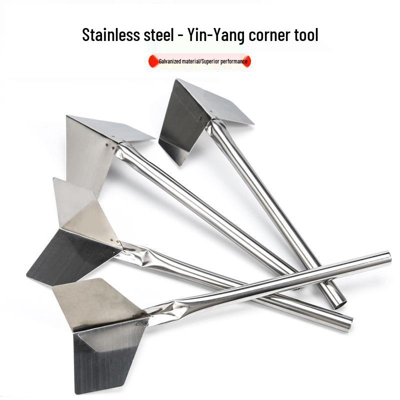 Stainless Steel Corner Tool: Internal & External Corner Puller and Putty Scraper for Interior & Exterior Wall Grinding.