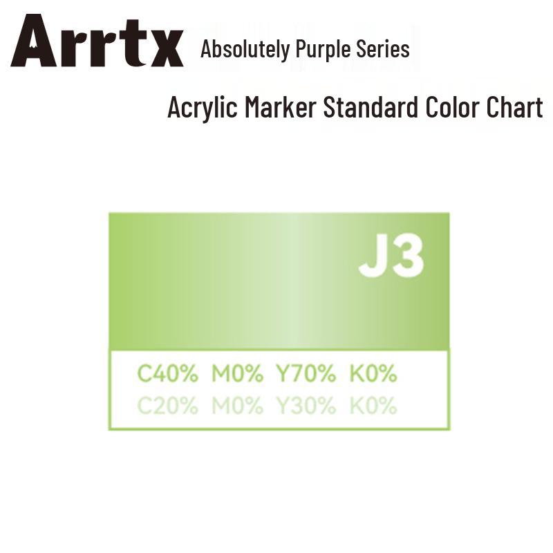 Arrtx Ataishi Akrylový marker s měkkým hrotem, Jeden kus, Absolutní fialová, Styl A/B, 30 barev, Voděodolný, Rychleschnoucí, Krycí.