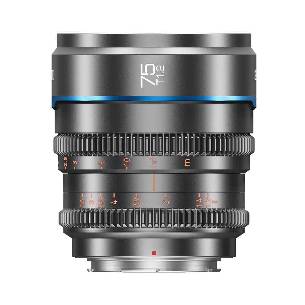 SIRUI Night Walker 75mm S35 Telephoto Cine Lens Large Aperture Manual Focus Lens Metal T1.2 (MS75X-G, X-Mount, Gray)