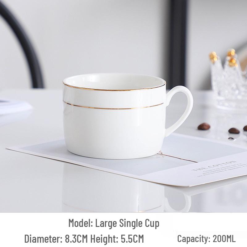 Europejski Luksusowy Zestaw Ceramicznych Filiżanek do Kawy ze Złotym Brzegiem