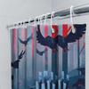 Gothic Raven Shower Curtain Dark Forest Halloween Decor Spooky Birds Washable Bathroom Set Vintage Horror Landscape Wall Art