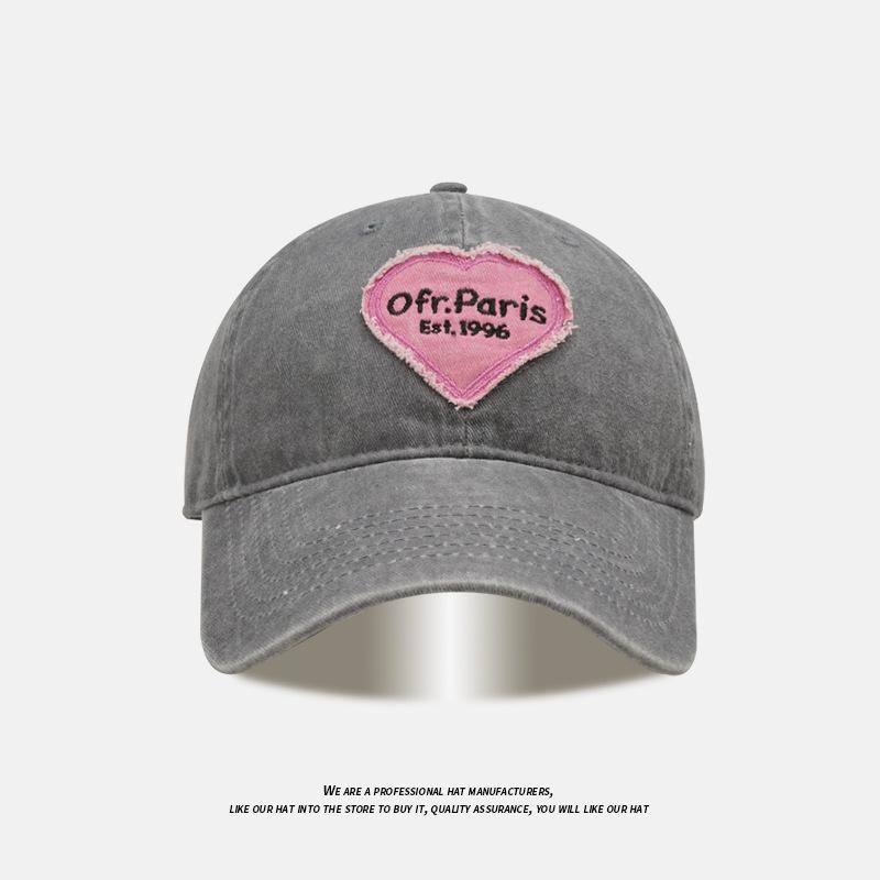 

Autumn and Winter Korean Style Large Head Circumference Letter Embroidered Peaked Cap American Retro Personalized Brushed Sunvisor Baseball Cap Adjustable