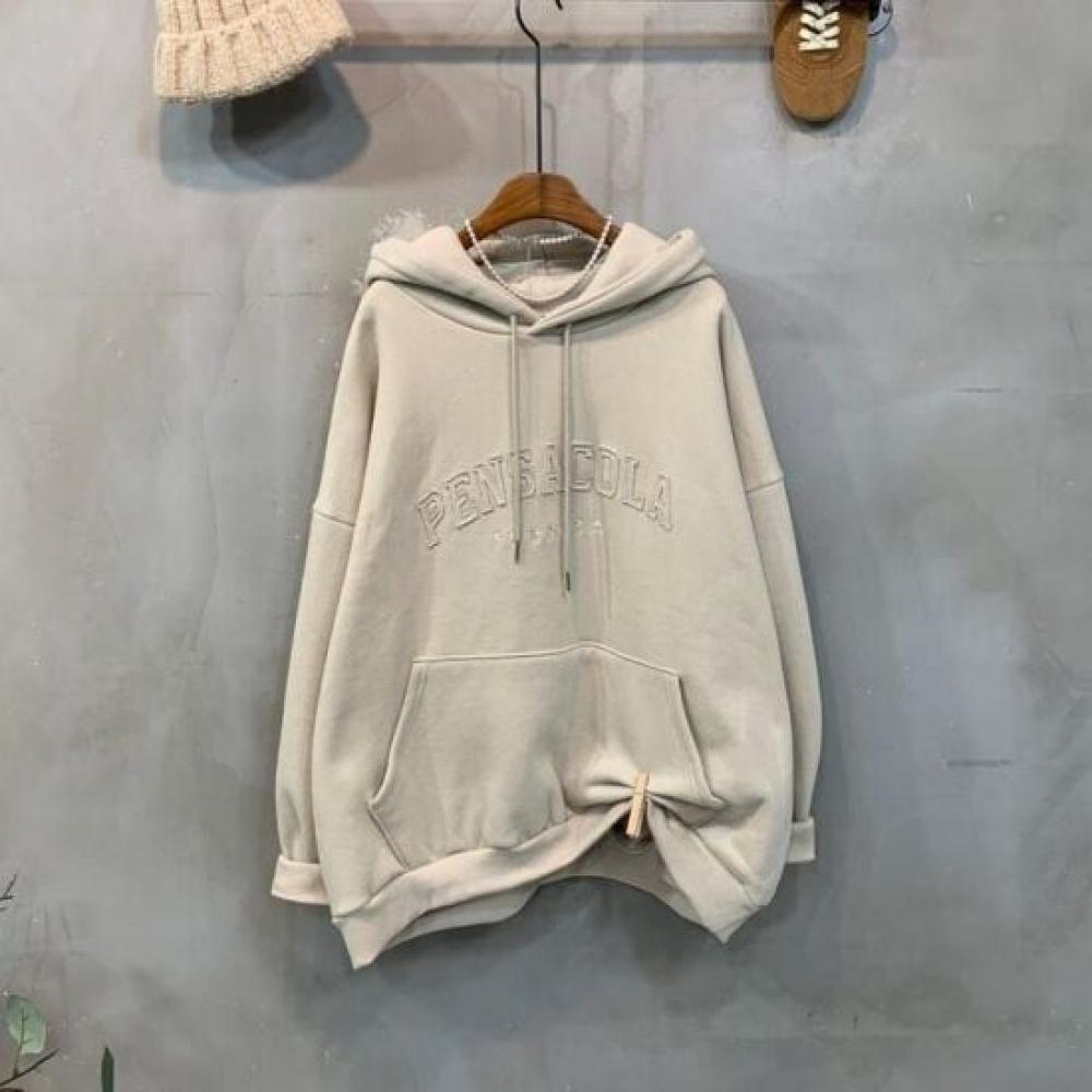 C S In The Room fleeCe patCh letterIng Long Sleeve Hoodie 2Color