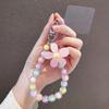 Mulit-Purple Wrist Let Strap For Phone Handmade Flower Colorful Beaded Wrist Rope Phone Lanyard Bracelet For Women Girls Lady