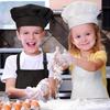 Kids Chef Hat And Apron Set For Cooking Baking Painting, Adjustable Kids Aprons And Chef Hats Set, White