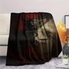 1PC Satan Print FlAannel Blanket, High quality Comfortable for All Seasons, Home Decor, Warmth and Comfort