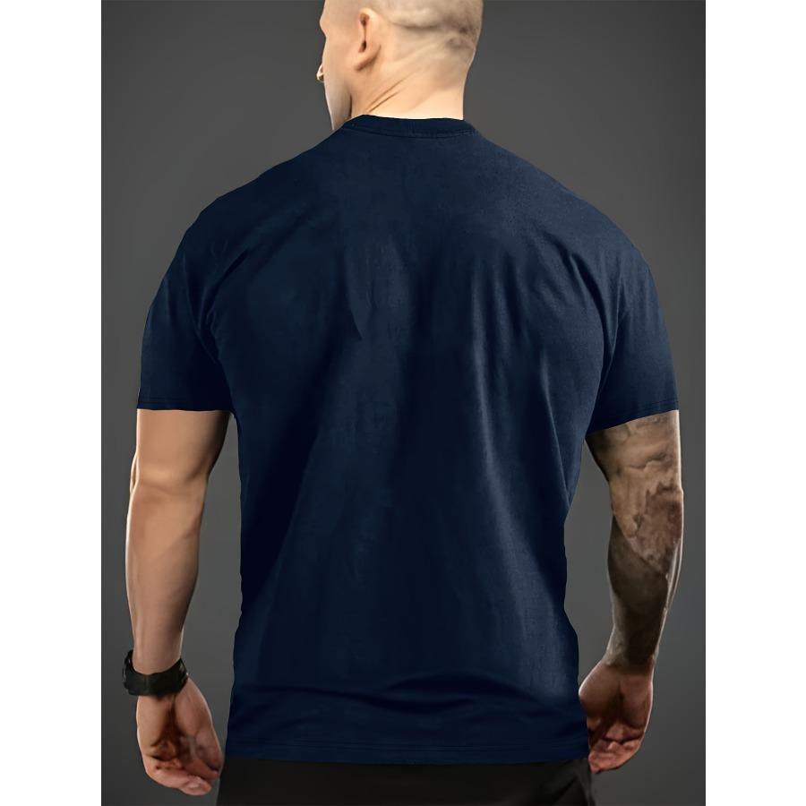 [Customer Favorite] Men's Breathable 3D Letter Print T-Shirt - Casual Round Neck, Short Sleeve Tee for Summer & Outdoor Activities