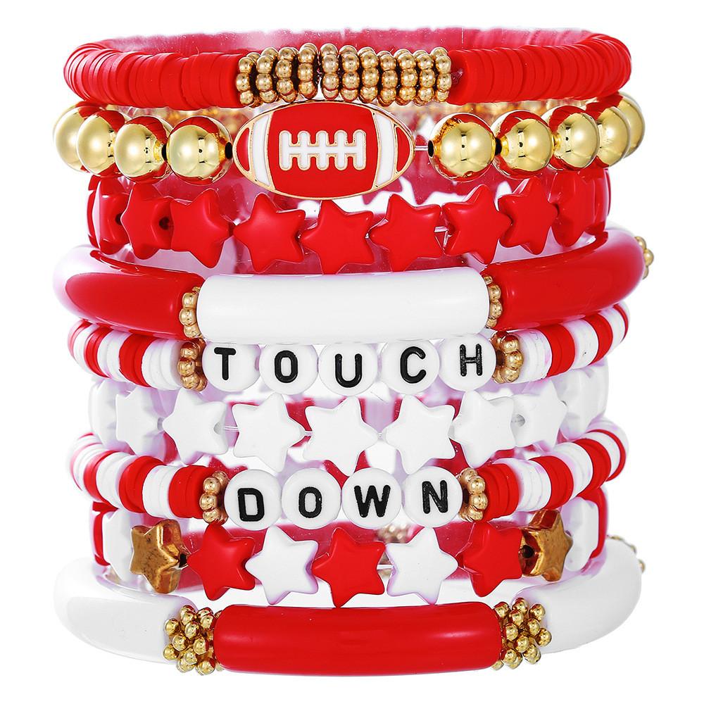 Football Friendship Bracelets Set With Geometric Shapes For Men And Women