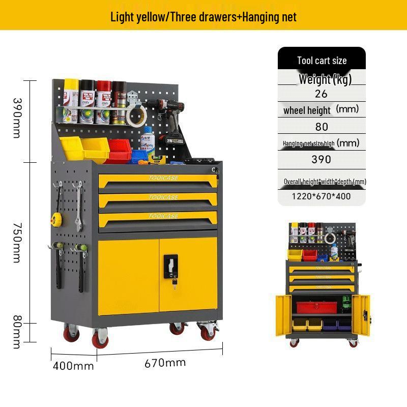 Mobile Tool Cart and Workbench for Auto Repair and Maintenance