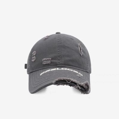 Street Hole Hip Hop Baseball Cap  Unisex Korean Version Trendy Cap with Embroidered Brim Letters