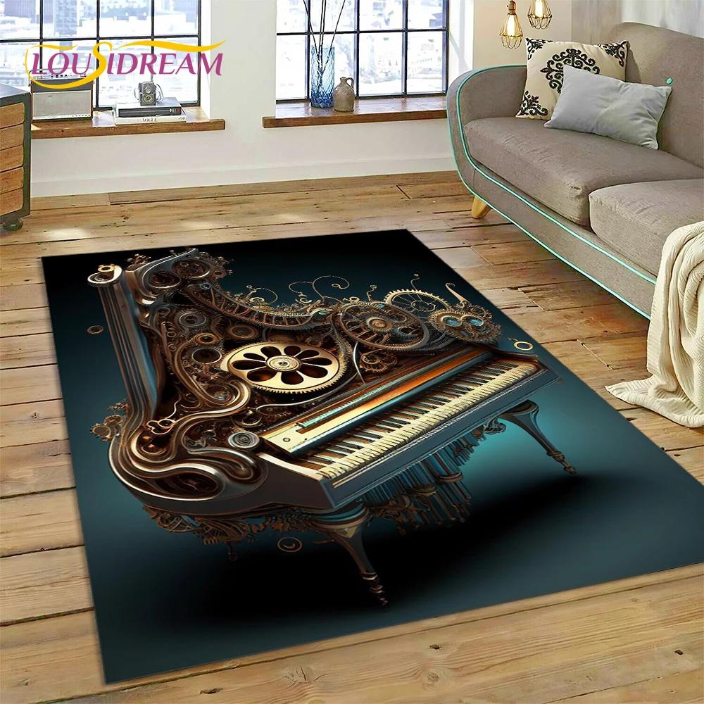 3D Dream Piano Key Music Instrument Cartoon Area Rug Duży, Dywan do Domu Salon Sofa Wycieraczka Dekoracja, Dziecięca Mata Antypoślizgowa Podłogowa