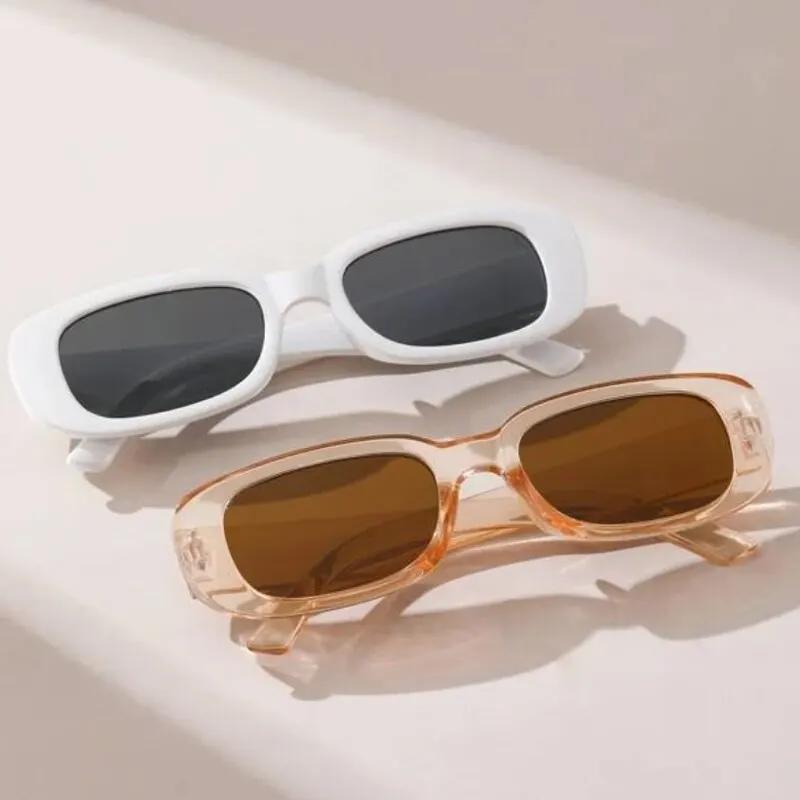 2Pcs Women Sports Glasses Vintage Mirrored Cat Eye Sunglasses Retro Small Frame Uv400 Eyewear Fashion Ladies Driver Goggles